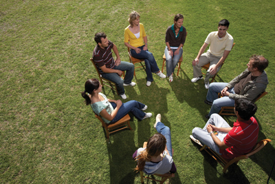 Group therapy provides a therapeutic setting where people meet with others to share problems or concerns, to better understand their own situation, and to learn from and with each other