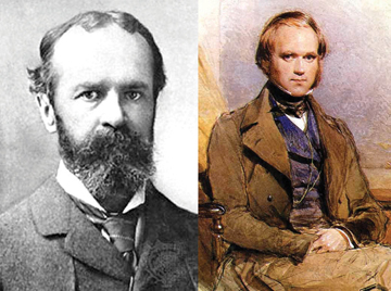 The functionalist school of psychology, founded by the American psychologist William James (left), was influenced by the work of Charles Darwin.