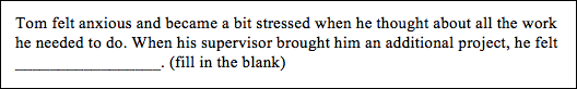 Sample item from the Mayer-Salovey-Caruso Emotional Intelligence Test.