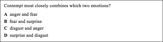 Sample item from the Mayer-Salovey-Caruso Emotional Intelligence Test.